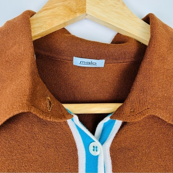 Malo Italy Brown Short Sleeve Polo - Picture 2 of 7